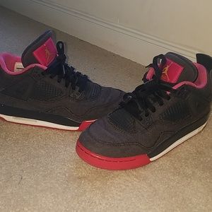 Denim and Pink jordan 4's